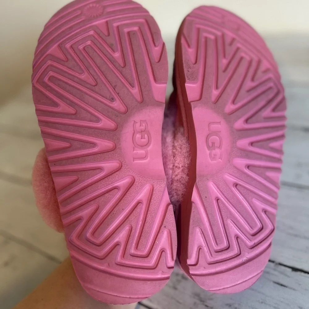 Ugg youth size 2 pink slip on slippers hard sole